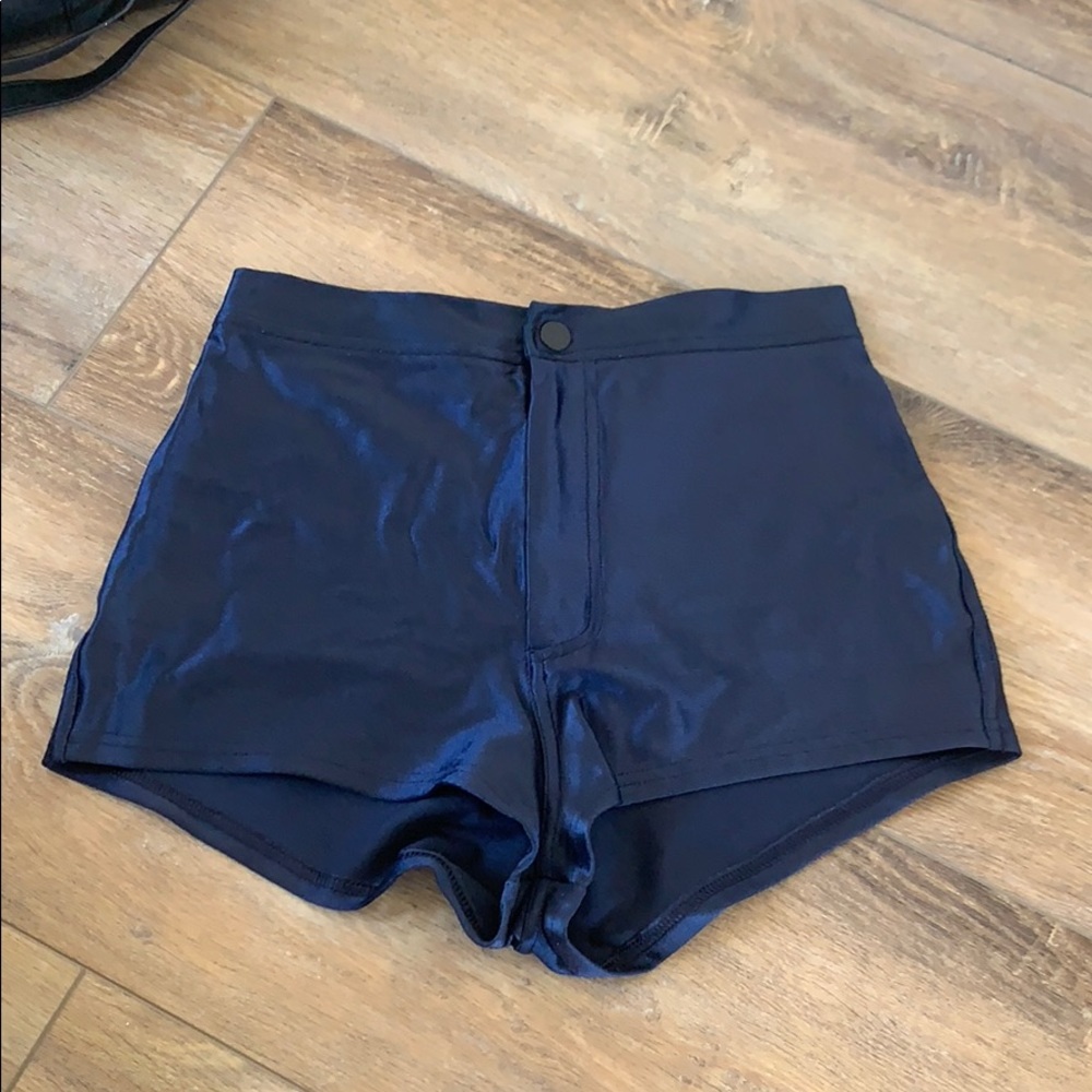 American Apparel Hot Short in Shiny Blue